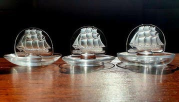 Lalique - René Lalique - Schaal (3) - Kristal - Caravelle