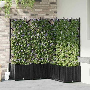 vidaXL Plantenbak 5 st Zwart 120 x 120 x 143 cm PP, Verzenden, Nieuw, 100 cm of meer, 60 cm of meer