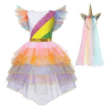 Prinsessenjurk - Unicorn jurk (3-delig), Ophalen of Verzenden, Nieuw