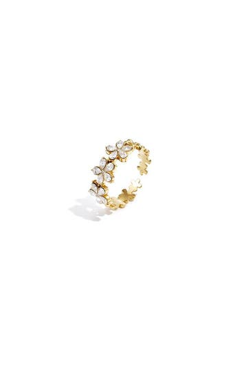 Goudlief Ring met bloemen en steentjes (Ringen), Overige materialen, Verzenden, Nieuw, Dame
