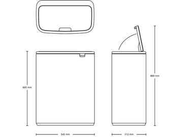 Brabantia Bo Touch Bin Prullenbak - 2 x 30 liter -, Huis en Inrichting, Woonaccessoires | Prullenbakken, Verzenden, Zo goed als nieuw