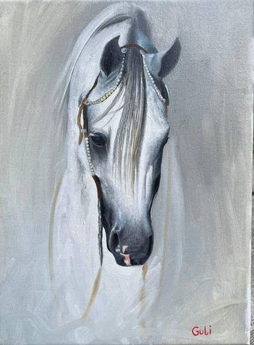 Gulina Keneshbekova (XX-XXI) - Ethereal Grace – Portrait of, Antiek en Kunst