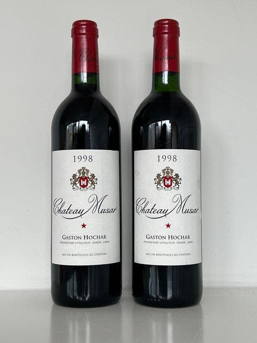 1998 Chateau Musar - Bekaa-vallei - 2 Flessen (0.75 liter), Verzamelen, Wijnen