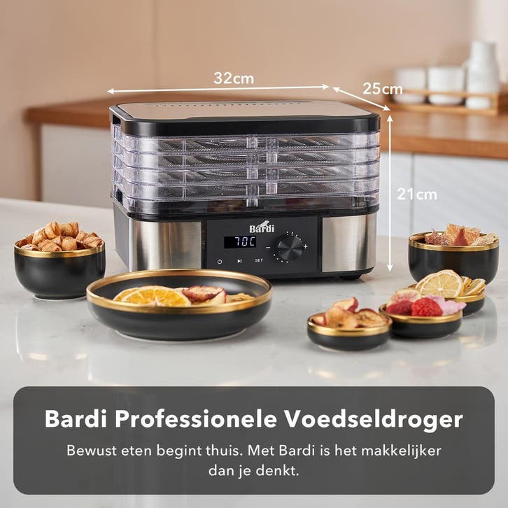 Bardi 5 Laags Voedseldroger 350Watt Met Tang en Droogvellen, Zakelijke goederen, Horeca | Keukenapparatuur, Nieuw in verpakking
