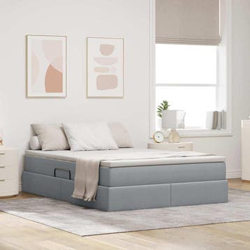 vidaXL Opslag bed met matras Lichtgrijs 140 x 200 cm, Verzenden, Nieuw