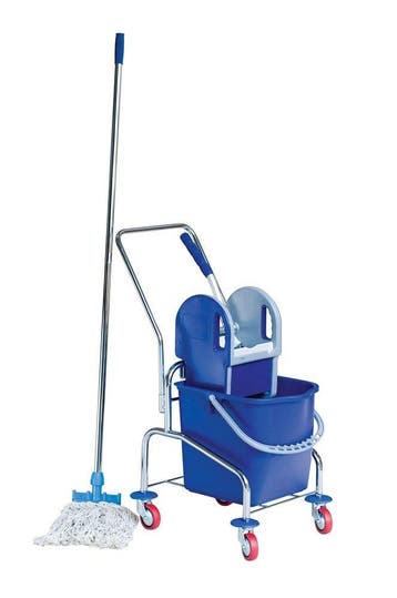 OUTLET Vero Mopwagen - 1x25 liter - metaal verchroomd, Huis en Inrichting, Ophalen of Verzenden