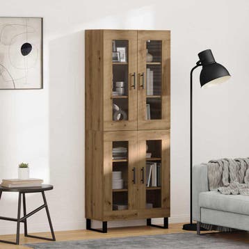 vidaXL buffetkast 2 st Artisan Eiken 69,5 x 34 x 180 cm, Minder dan 50 cm, Verzenden, Nieuw, Minder dan 100 cm