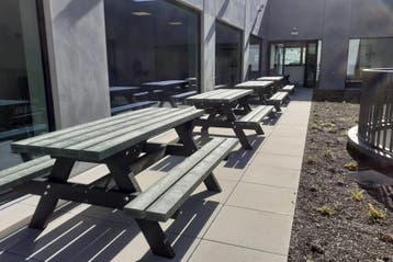 Rockwood® Picknicktafel Zwaar kunststof - Mineral Grey, Ophalen of Verzenden, Nieuw, Rechthoekig, Hout