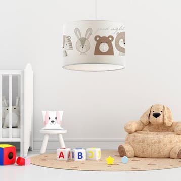 Kinder hanglamp Rugby wit met dierenmotief lux.pro, Verzenden, Nieuw
