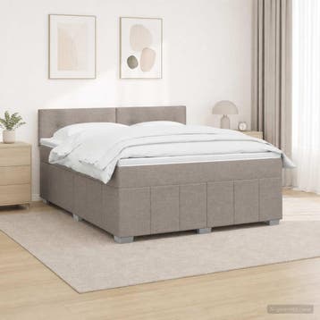 vidaXL Boxspringbed met matras met hoofdeinde Taupe 180 x, Verzenden, Nieuw
