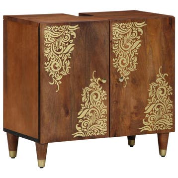vidaXL Wastafelkast Honingbruin 62 x 33 x 58 cm Massief, Verzenden, Nieuw