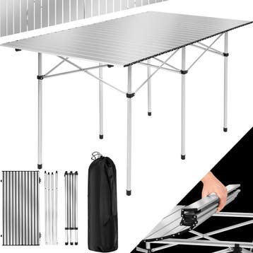 Aluminium campingklaptafel incl. tas 140x70x70 cm - grijs, Caravans en Kamperen, Verzenden, Nieuw
