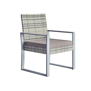 Polyrotan Tuinset 3-delig Grijs (Tuinsets, Tafels-Stoelen), Verzenden, Nieuw