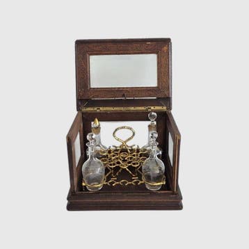 Drankservies - Antique French wooden 19th-century Tantalus