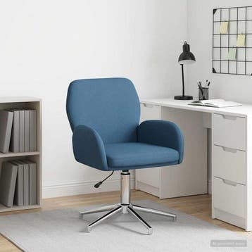 vidaXL Draaischrijfstoel Stof 54 x 58 x 90 cm Blauw, Verzenden, Nieuw