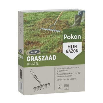 Pokon graszaad herstel (80 - 120 m², 2 kg), Verzenden, Nieuw