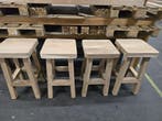 Showroommodel Boomstam bar kruk 40x40xH114 cm ( set van 4), Ophalen of Verzenden, Nieuw