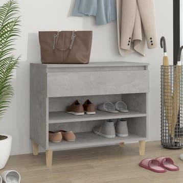 vidaXL Schoenenkast 70x36x60 cm bewerkt hout betongrijs, Verzenden, Nieuw