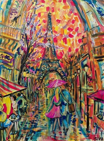 Elva Polyakova (1970) - Artist and his Muse in Paris