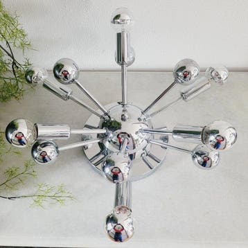 Plafondlamp - Sputnik, Space Age Design, 1970 - Chroom