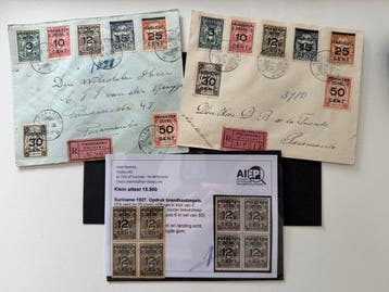 Suriname 1927 - Niet uitgegeven brandkastzegels - NVPH, Gestempeld