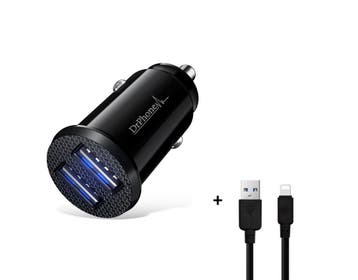DrPhone Invisible 5V 2.4A USB Auto Oplader + 1m Apple Lightn, Verzenden, Nieuw