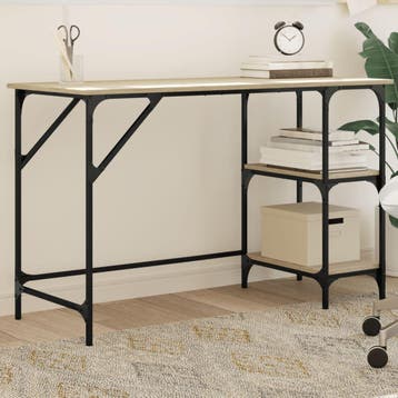 vidaXL Bureau 120x50x75 cm metaal en bewerkt hout sonoma, Huis en Inrichting, Verzenden, Nieuw
