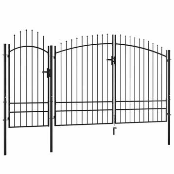 vidaXL Tuinpoort Woerden staal 1,95x4 m zwart, Verzenden, Nieuw