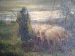 Carlo Van Her (1884-1960) - Schaapherder in de ochtendnevel