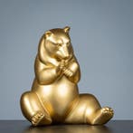 Figuur - Goudkleurige beer - polystone