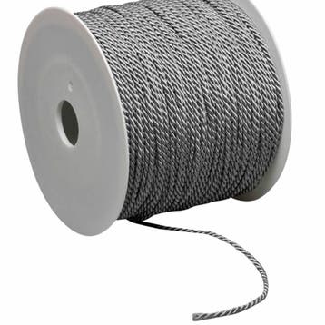 Labelkoord / Folderkoord Gedraaid Textiel - Zilver - 100...