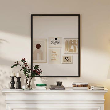 Rechthoekige Wandspiegel 70x90 cm met Zwart Frame – Stijlvol, Huis en Inrichting, Verzenden, Nieuw