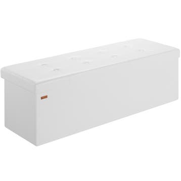 Opbergkist Wit MDF Kunstleer 115x40x40cm 131L (Opbergmanden), Verzenden, Nieuw
