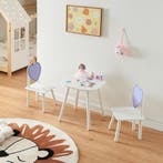 Kindertafel met 2 kinderstoelen Siljan wit en lila [en.casa], Verzenden, Nieuw