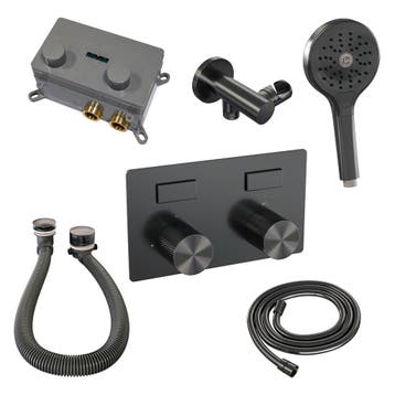 Brauer Gunmetal Carving Thermostatische Inbouw Badkraan, Doe-het-zelf en Verbouw, Sanitair, Ophalen of Verzenden, Nieuw