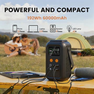 CTOLITY AXP200 Power Station: 200W, 192Wh, 60000mAh Draagbar, Verzenden, Nieuw