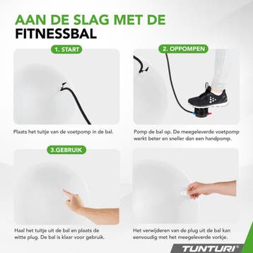 Tunturi Anti Burst Fitness bal met Pomp - Yoga bal 65 cm -, Ophalen of Verzenden, Zo goed als nieuw