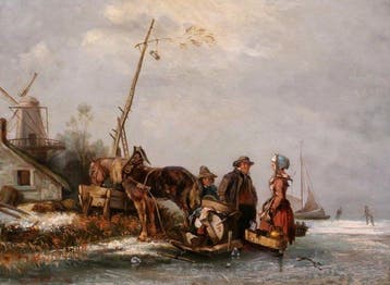 Eugène Lepoittevin (1809-1870) - Netherlands, genre scene, Antiek en Kunst