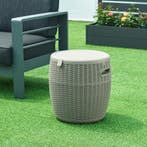 Tuinbox Avetrana koelbox rond 44xØ40 cm lichtbruin casa.pro, Verzenden, Nieuw