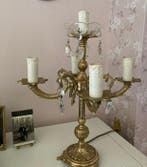 Lamp - Verguld messing - kandelaar, Antiek en Kunst