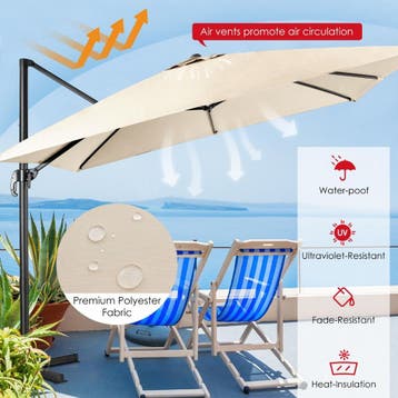 2dekans | Coast Cantilever Patio Parasol - 3 Kantel, Ophalen of Verzenden, Zo goed als nieuw
