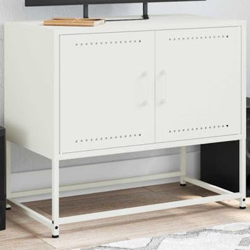 vidaXL Tv-meubel 68,5x39x60,5 cm staal wit, Minder dan 50 cm, Verzenden, Nieuw, Metaal
