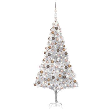 vidaXL Kunstkerstboom met verlichting en kerstballen 240 cm, Verzenden, Nieuw
