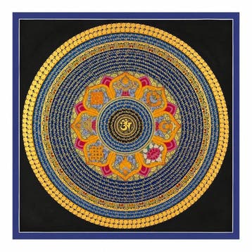 Netra Lama - Large size Black and Gold OM Mantra Mandala |, Nieuw