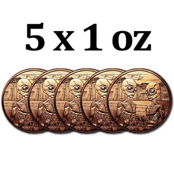 Verenigde Staten. 5 x 1 oz Area 51 Theyre Here 999 Fine