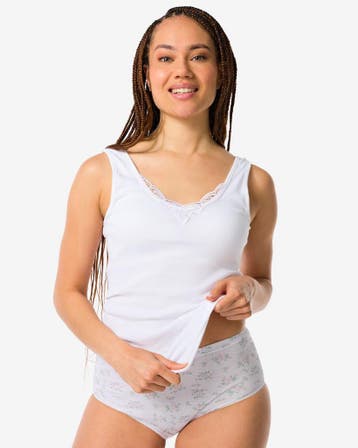 HEMA Dameshemden met kant - 2 stuks wit, Kleding | Dames, Verzenden