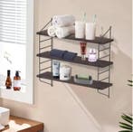 Industrieel Wandrek 3-Lagen –Houten Planken en Metalen Frame, Verzenden, Nieuw