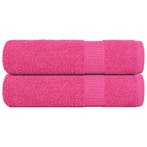 vidaXL Badhanddoeken FROGN 2 st 100x150 cm 360 g/m² roze, Verzenden, Nieuw, Roze