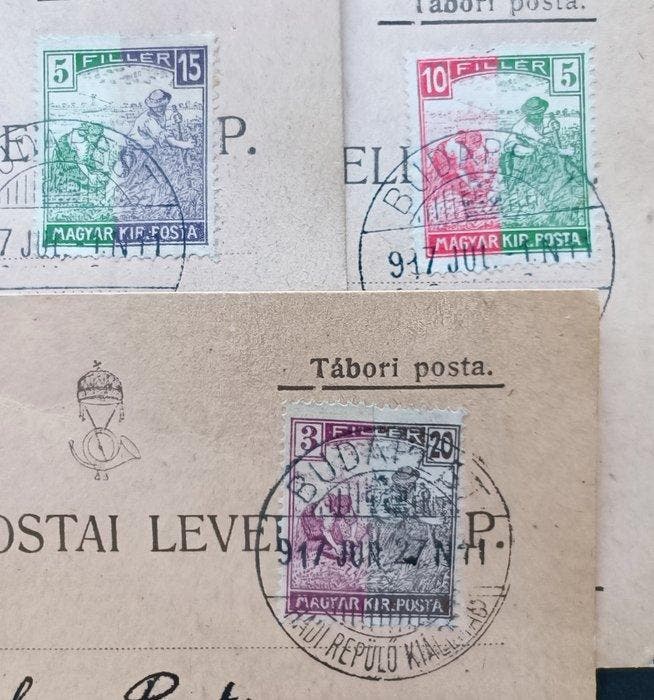 Hongarije 1917/1917 - In tweeën snijden en combineren., Postzegels en Munten, Postzegels | Europa | Overig
