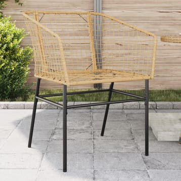 vidaXL Tuinstoel bruin poly rattan 2 st, Verzenden, Nieuw